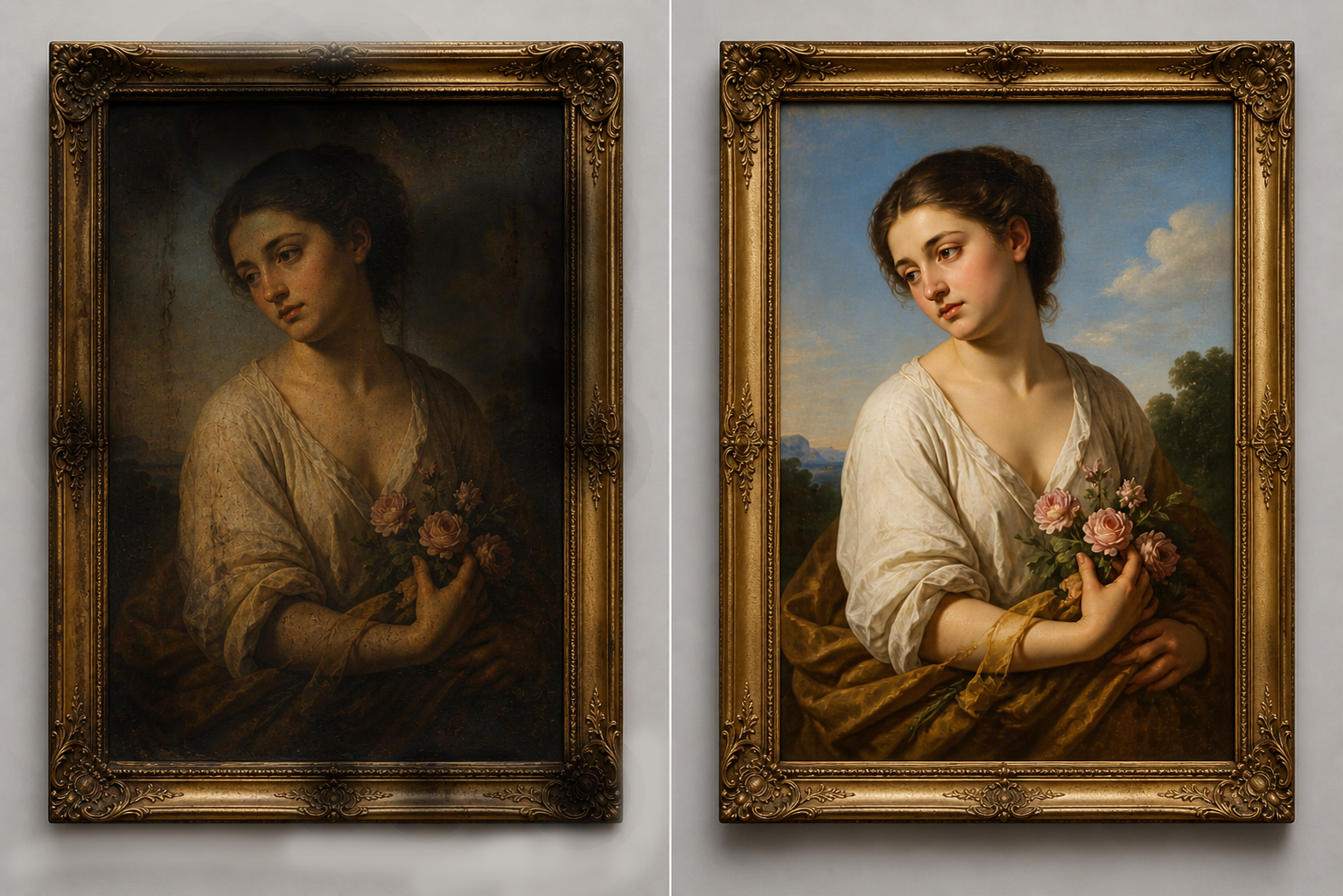 Art restoration - before and after