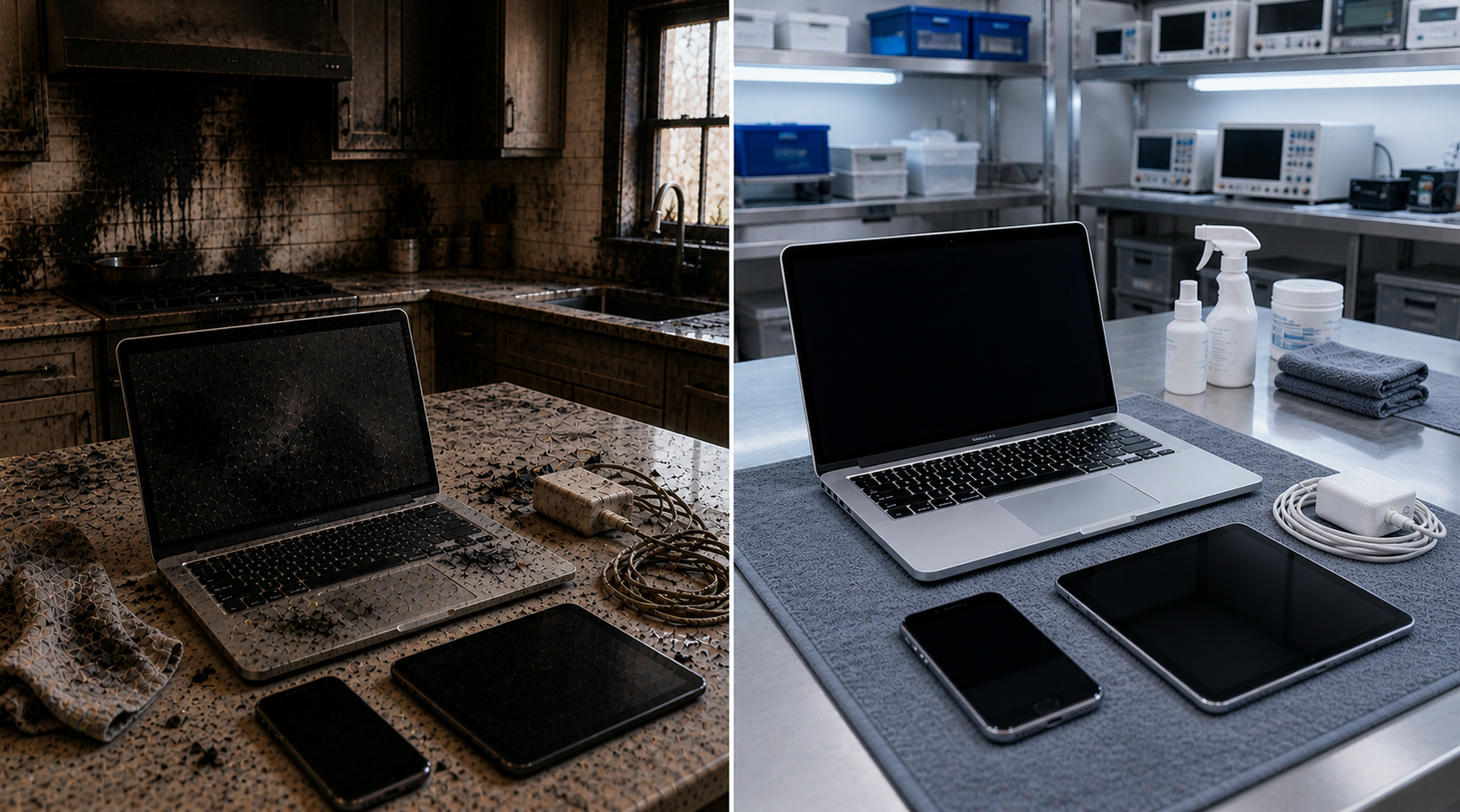 Electronics restoration - before and after